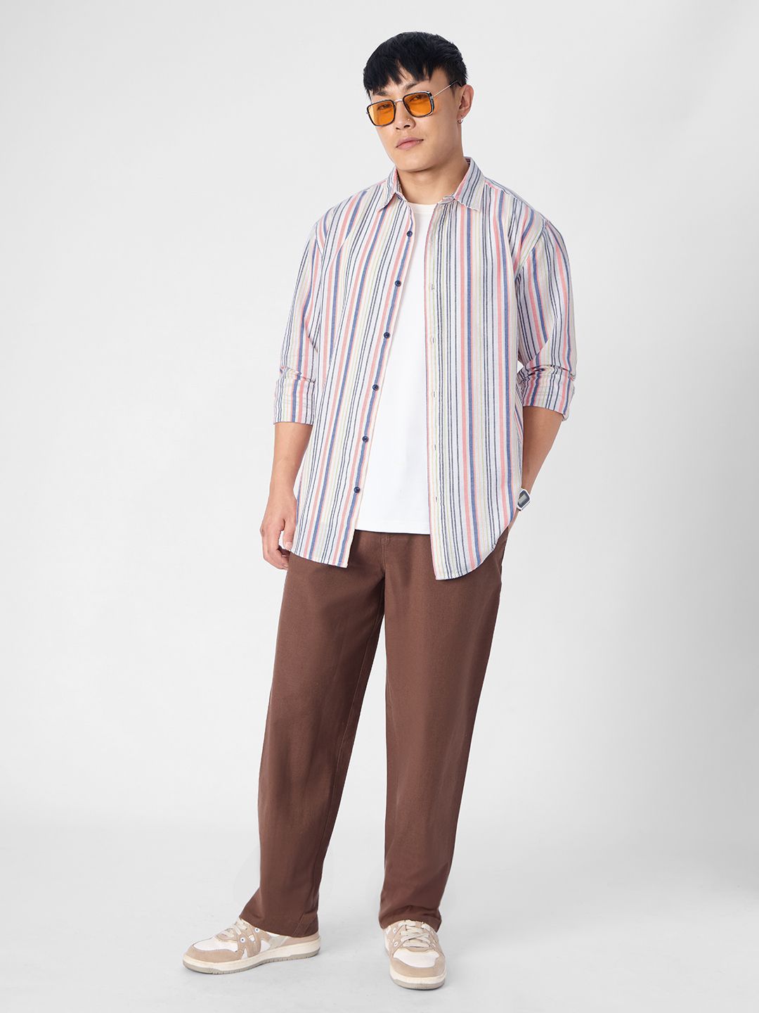 Cotton Linen Stripes: Prism Cotton Linen Shirts