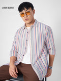 Cotton Linen Stripes: Prism Cotton Linen Shirts