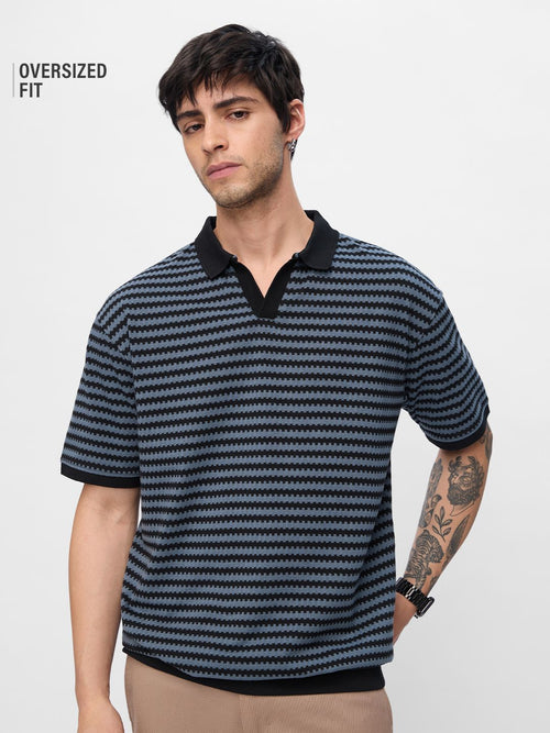 Jacquard Polo: Twilight Oversized Polos