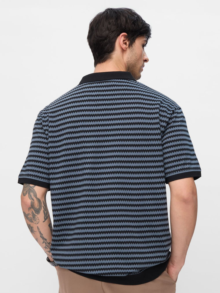 Jacquard Polo: Twilight Oversized Polos