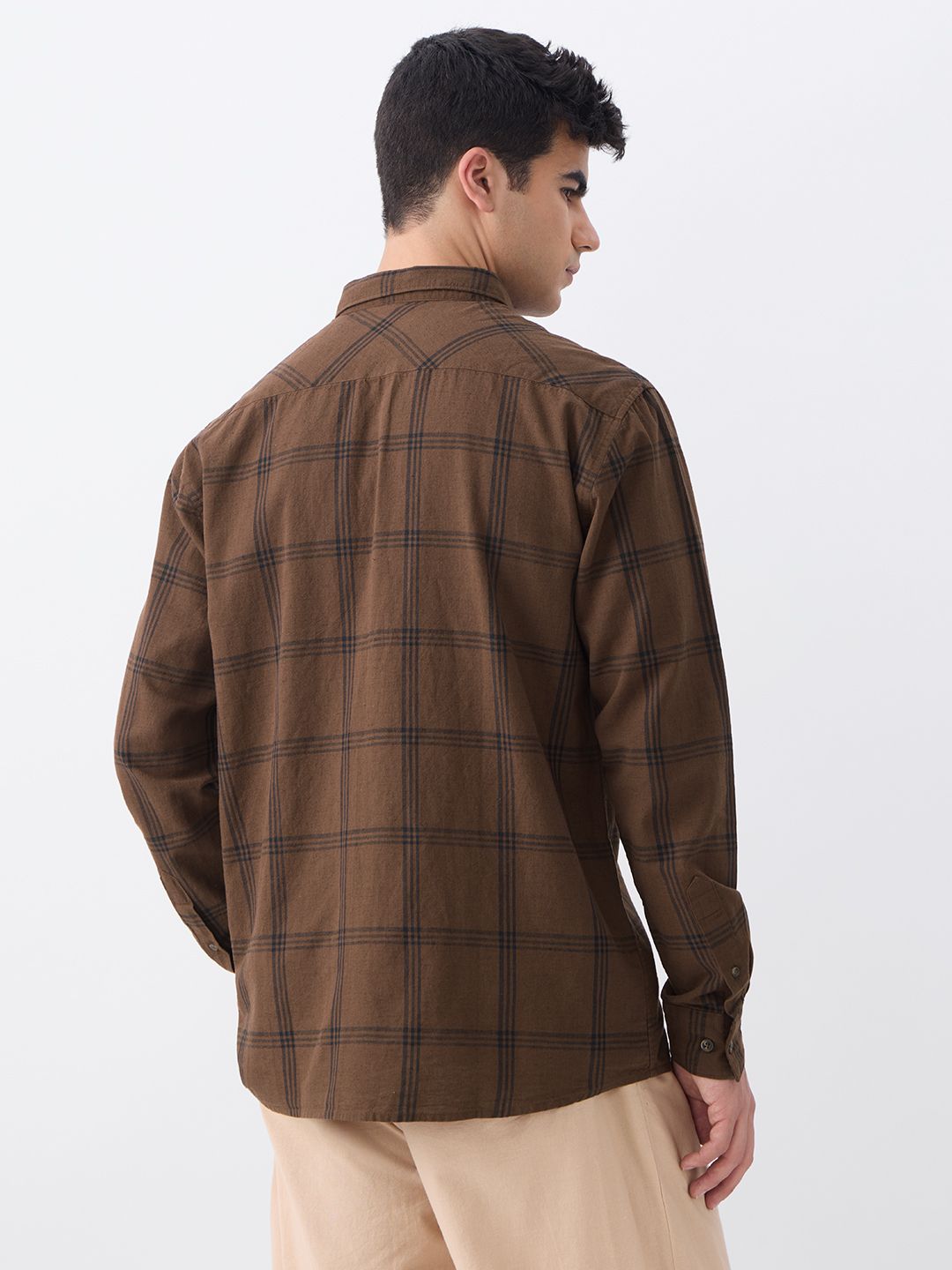 Cotton Linen Checks: Desert Cotton Linen Shirts