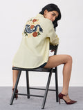 Cotton Linen Shirt: Dragon Women Oversized Shirts