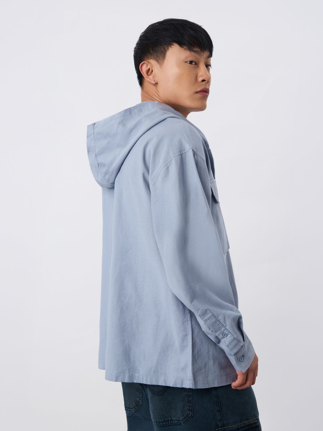 Cotton Linen Hoodie: Cloudy Overshirts