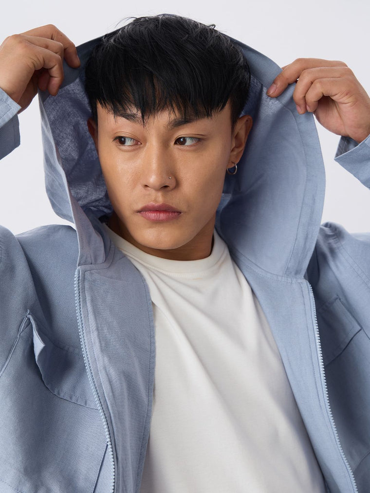 Cotton Linen Hoodie: Cloudy Overshirts