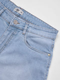 Solids: Mid Blue Wash (Straight Fit) Men Straight Fit Jeans