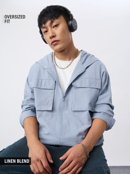 Cotton Linen Hoodie: Cloudy Overshirts