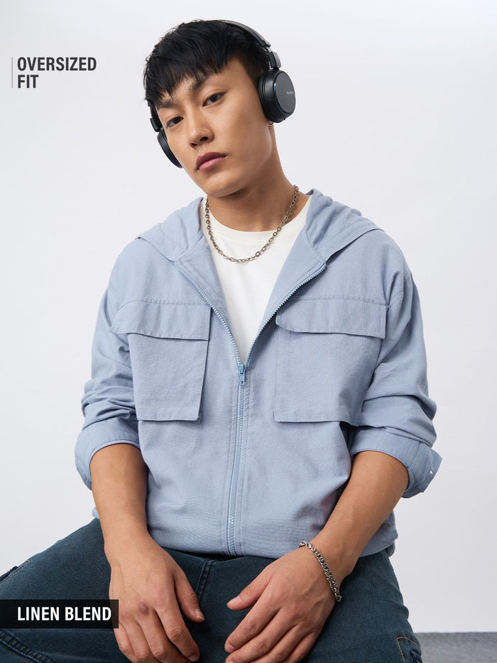 Cotton Linen Hoodie: Cloudy Overshirts