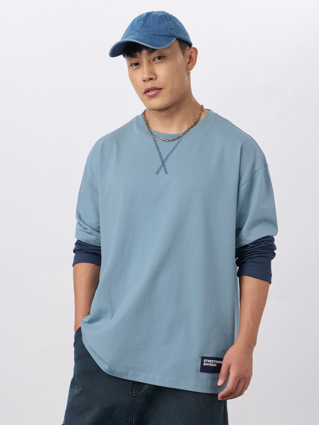Layered T-shirt: The Blues Oversized Full Sleeve T-Shirts