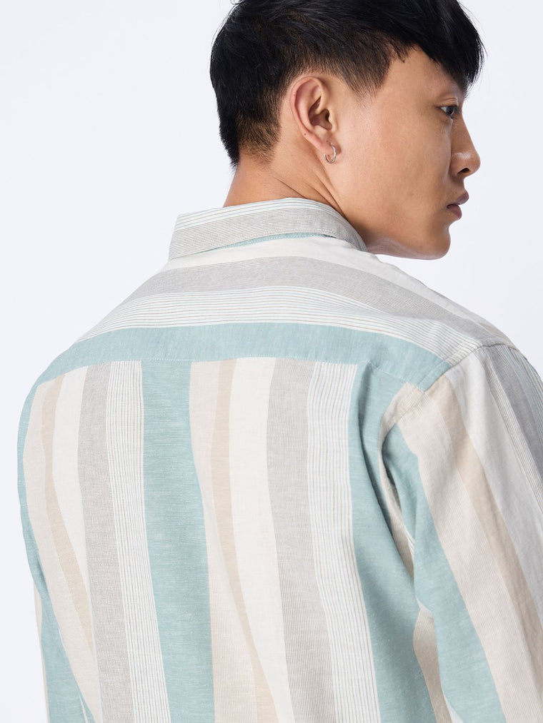 Cotton Linen Stripes: Seabound Cotton Linen Shirts