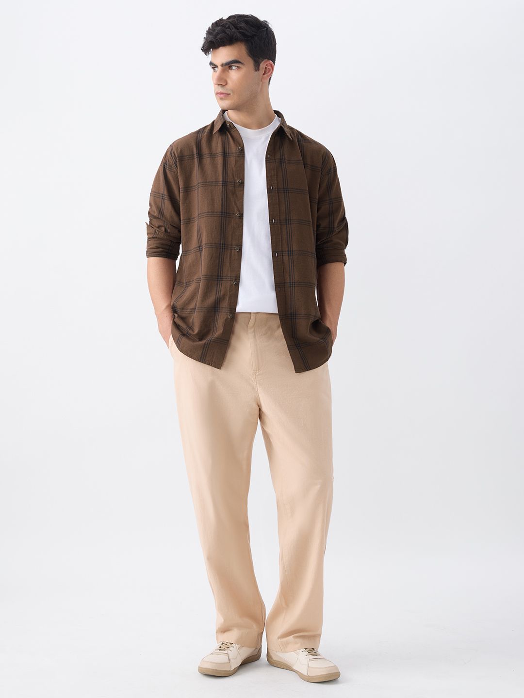 Cotton Linen Checks: Desert Cotton Linen Shirts