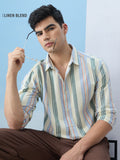 Cotton Linen Stripes: Sunset Lines Cotton Linen Shirts