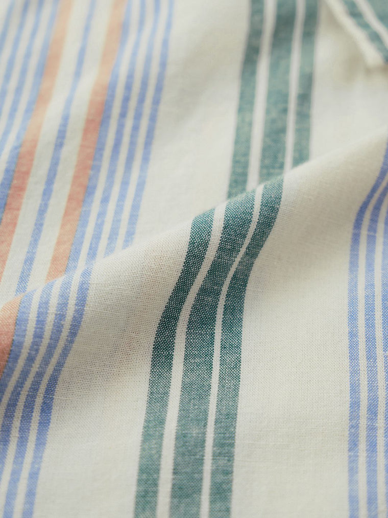Cotton Linen Stripes: Sunset Lines Cotton Linen Shirts