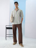 Cotton Linen Stripes: Sunset Lines Cotton Linen Shirts