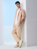 Cotton Linen Stripes: Apricot Cotton Linen Shirts