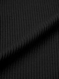 Ribbed T-shirt: Black Women Fitted T-Shirts