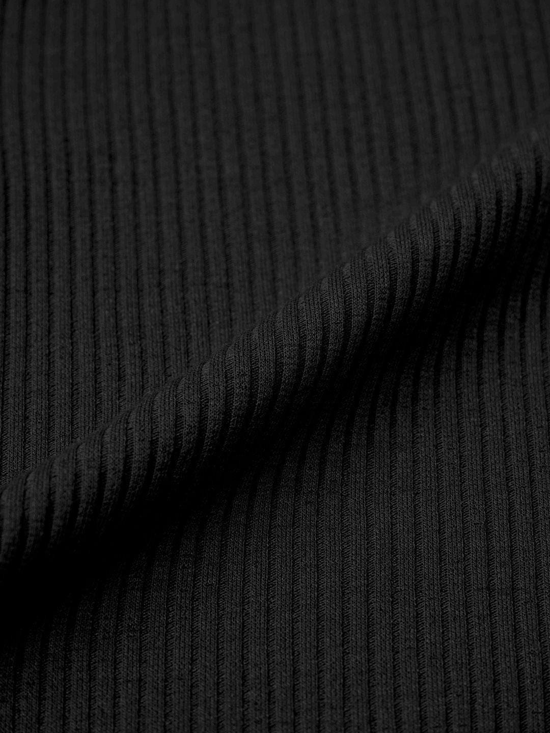 Ribbed T-shirt: Black Women Fitted T-Shirts