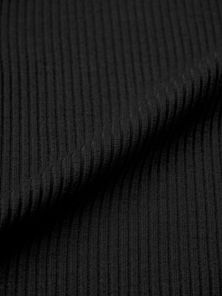 Ribbed T-shirt: Black Women Fitted T-Shirts