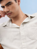 Cotton Linen: Ecru Cotton Linen Shirts
