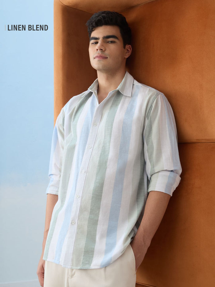 Cotton Linen Stripes: Seaside Cotton Linen Shirts