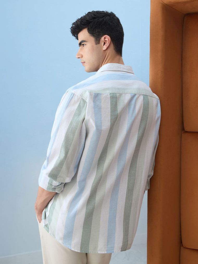 Cotton Linen Stripes: Seaside Cotton Linen Shirts