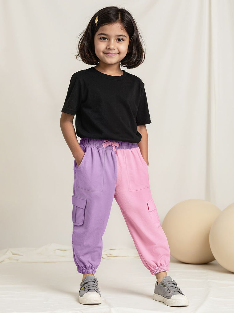 TSS Originals: Lavender Rose Girls Cotton Joggers (2-8 Yrs)