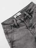 Solids: Grey Boys Denim Cargo Pants (2-8 Yrs)