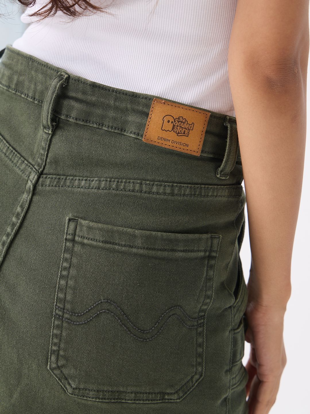 Denim Shorts: Fern Green Women Denim Shorts