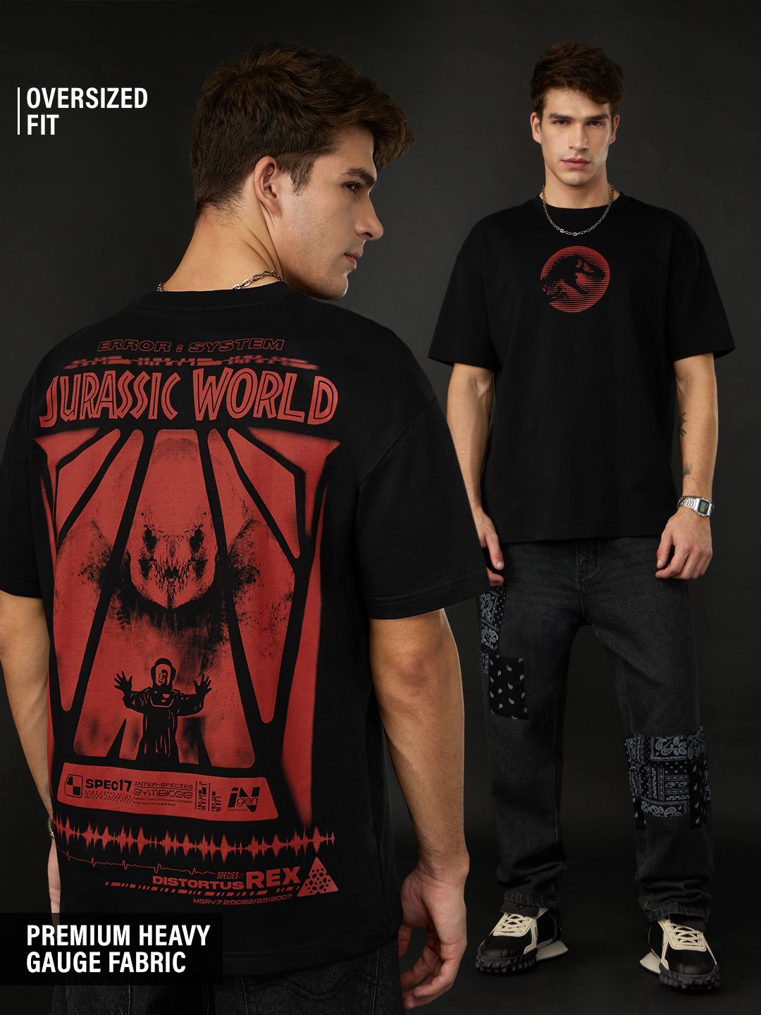 Jurassic World: Error Oversized T-Shirts