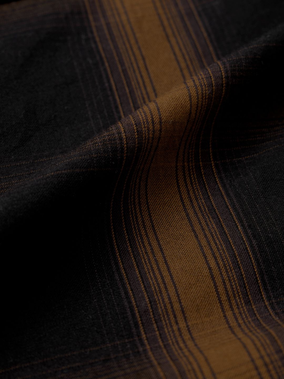 Plaid: Black & Brown Men Utility Shirts