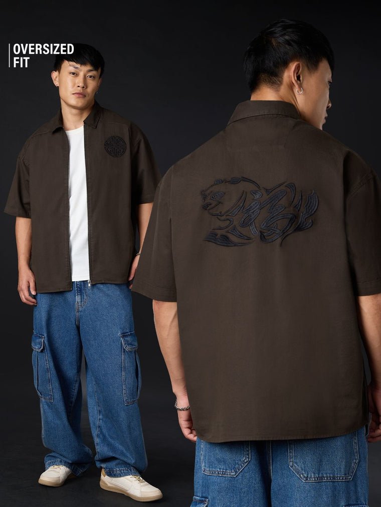 Zipper Shirt: Kung Fu panda Oversized Shirts