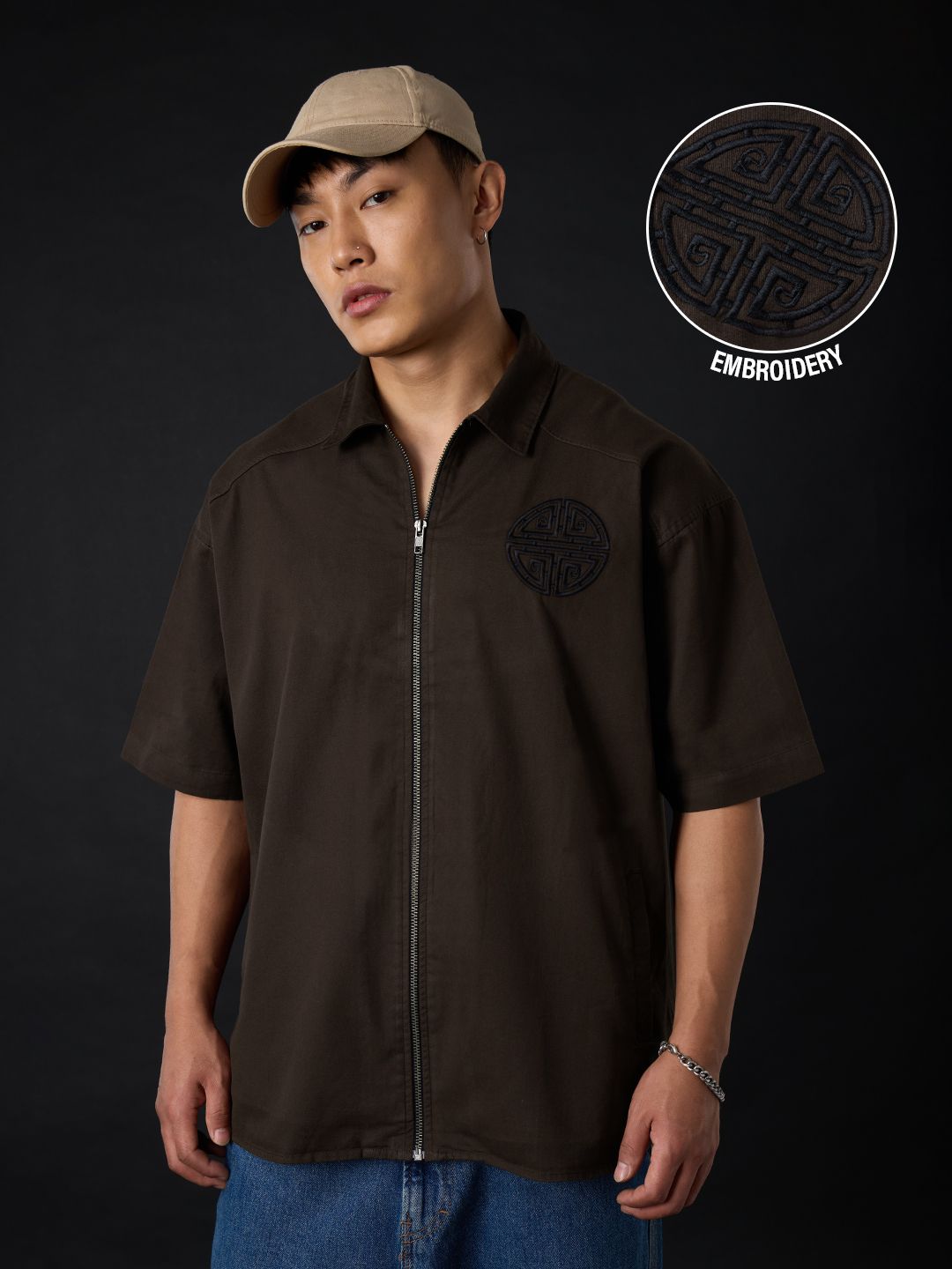 Zipper Shirt: Kung Fu panda Oversized Shirts