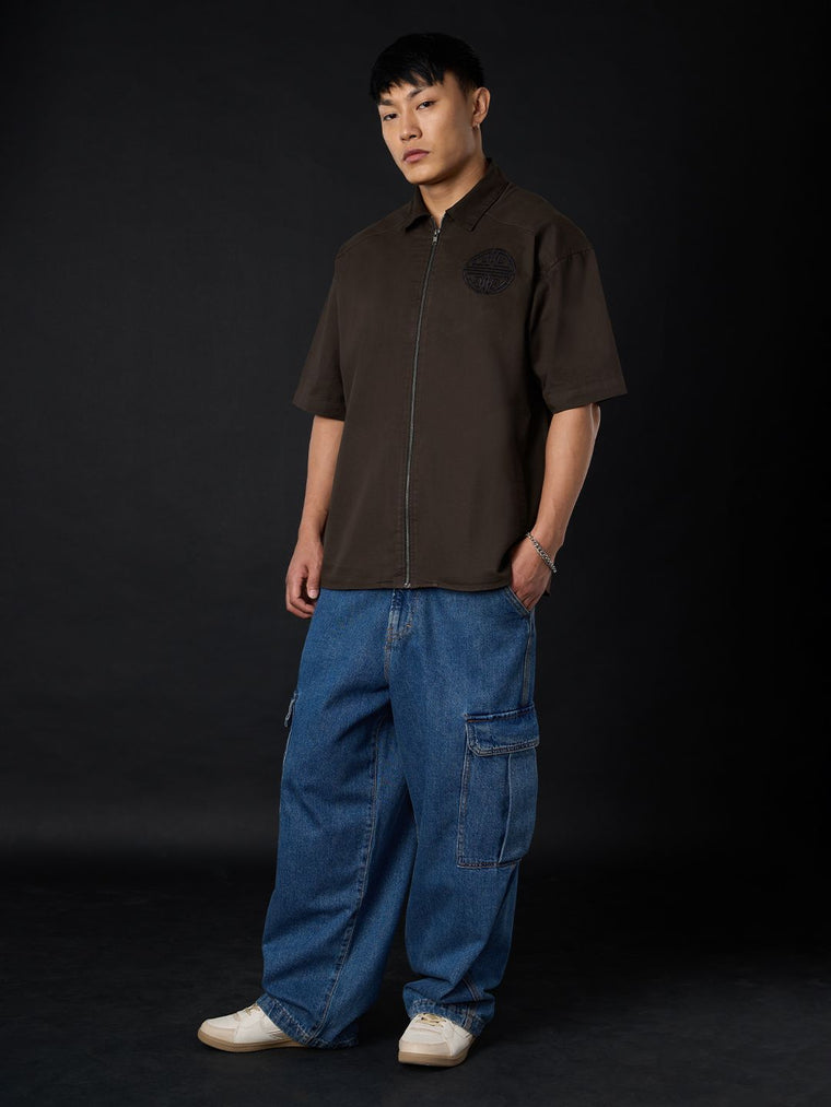 Zipper Shirt: Kung Fu panda Oversized Shirts