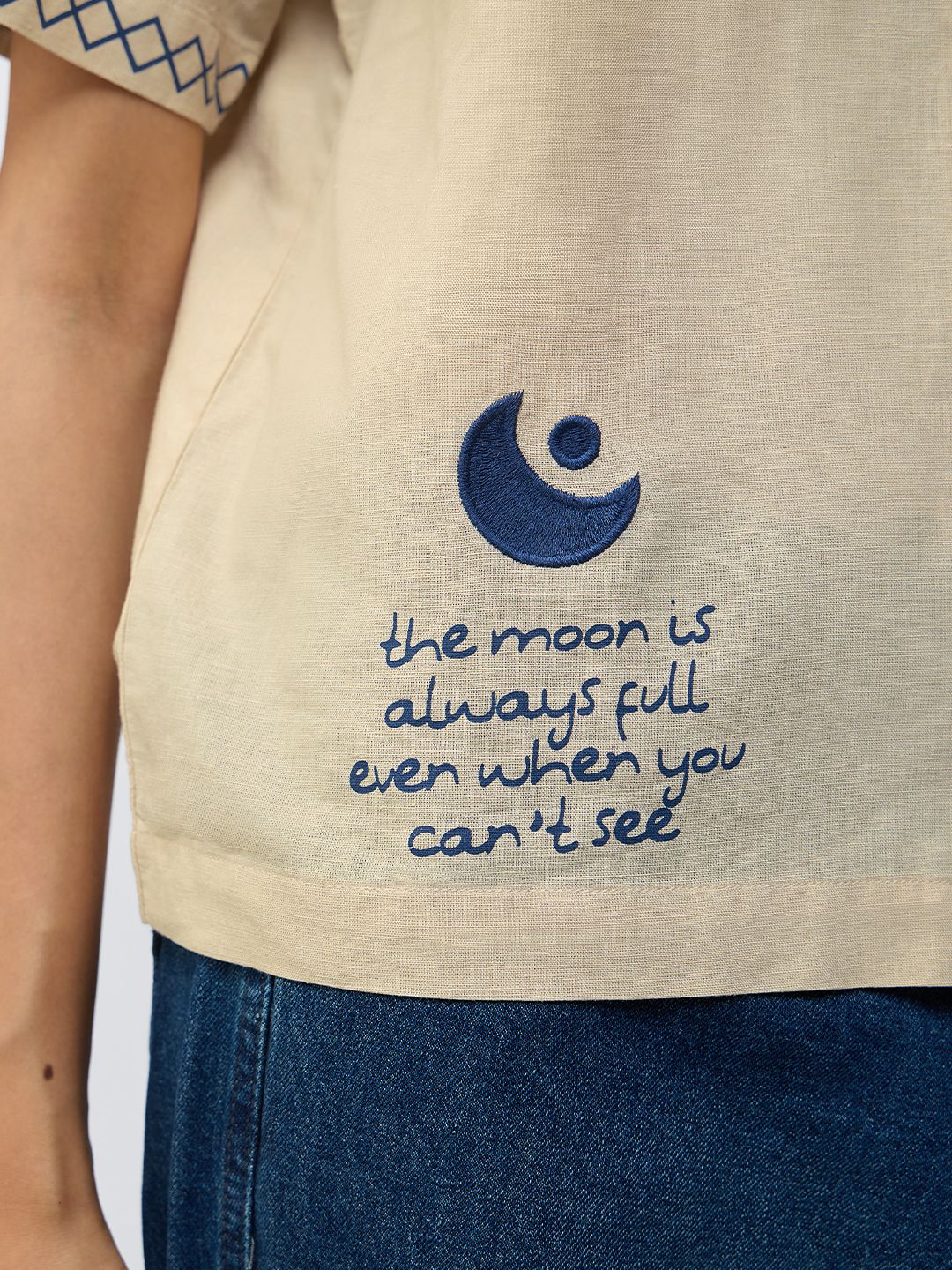 Cotton Linen Shirt: Believe Women Holiday Shirts