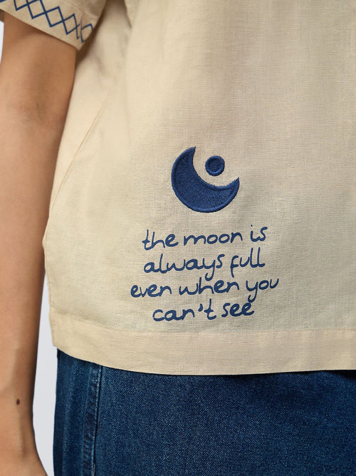 Cotton Linen Shirt: Believe Women Holiday Shirts
