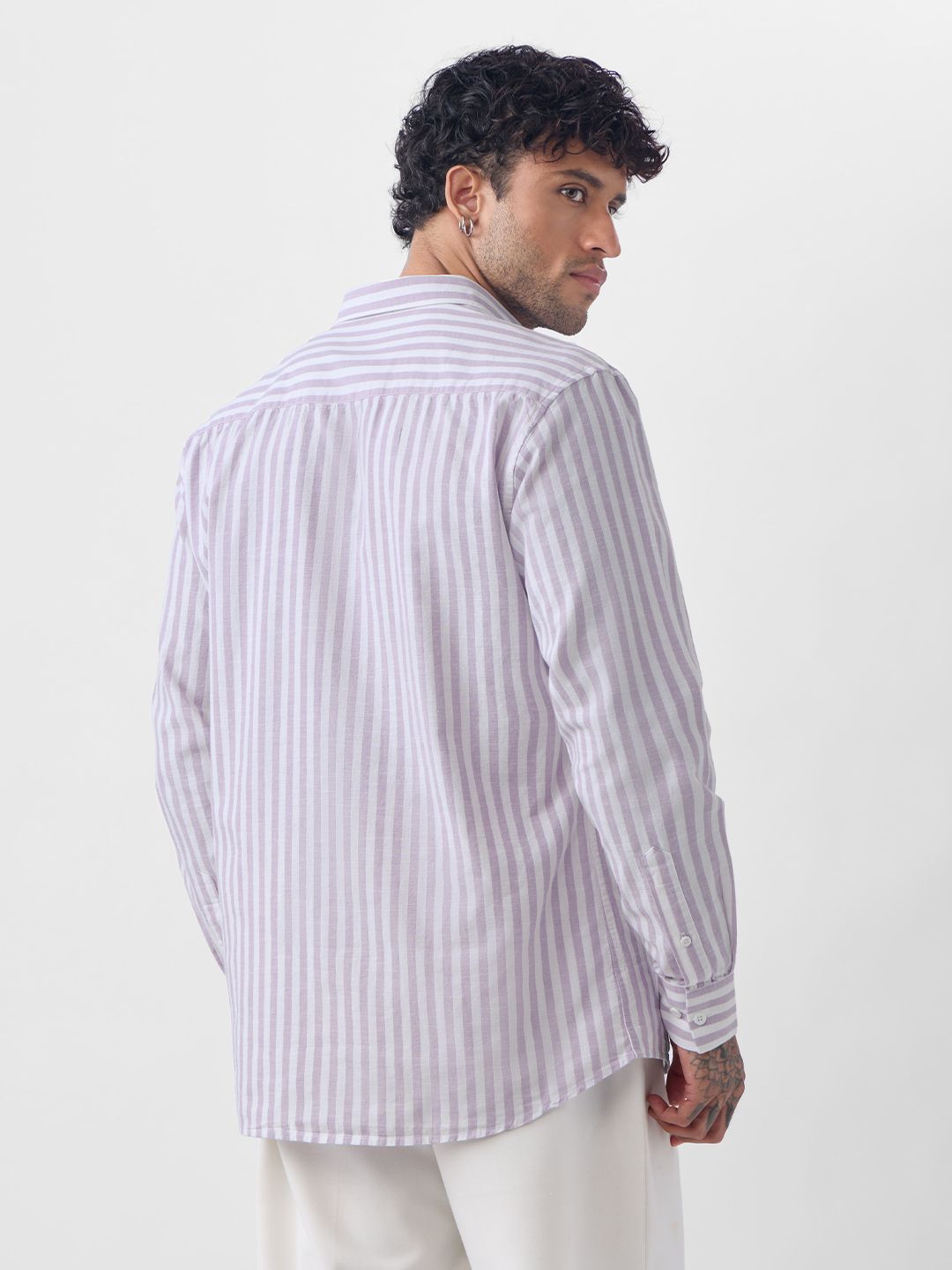Cotton Linen Stripes: Moonlit Cotton Linen Shirts