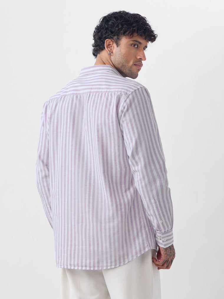 Cotton Linen Stripes: Moonlit Cotton Linen Shirts