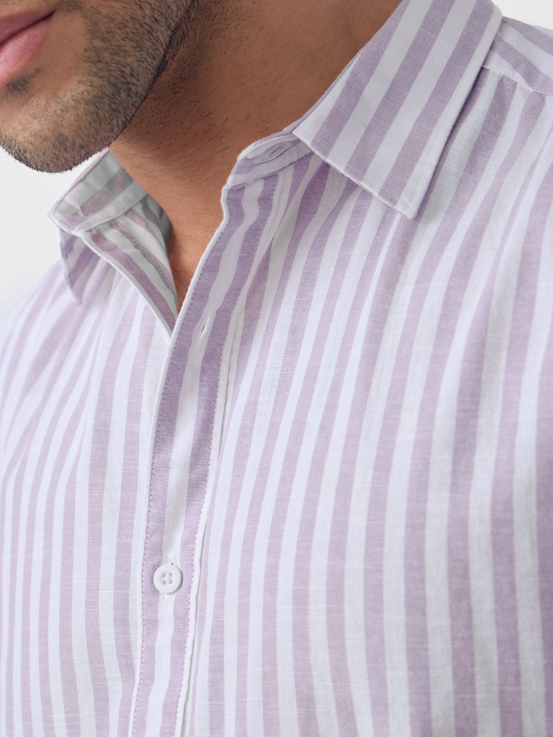 Cotton Linen Stripes: Moonlit Cotton Linen Shirts