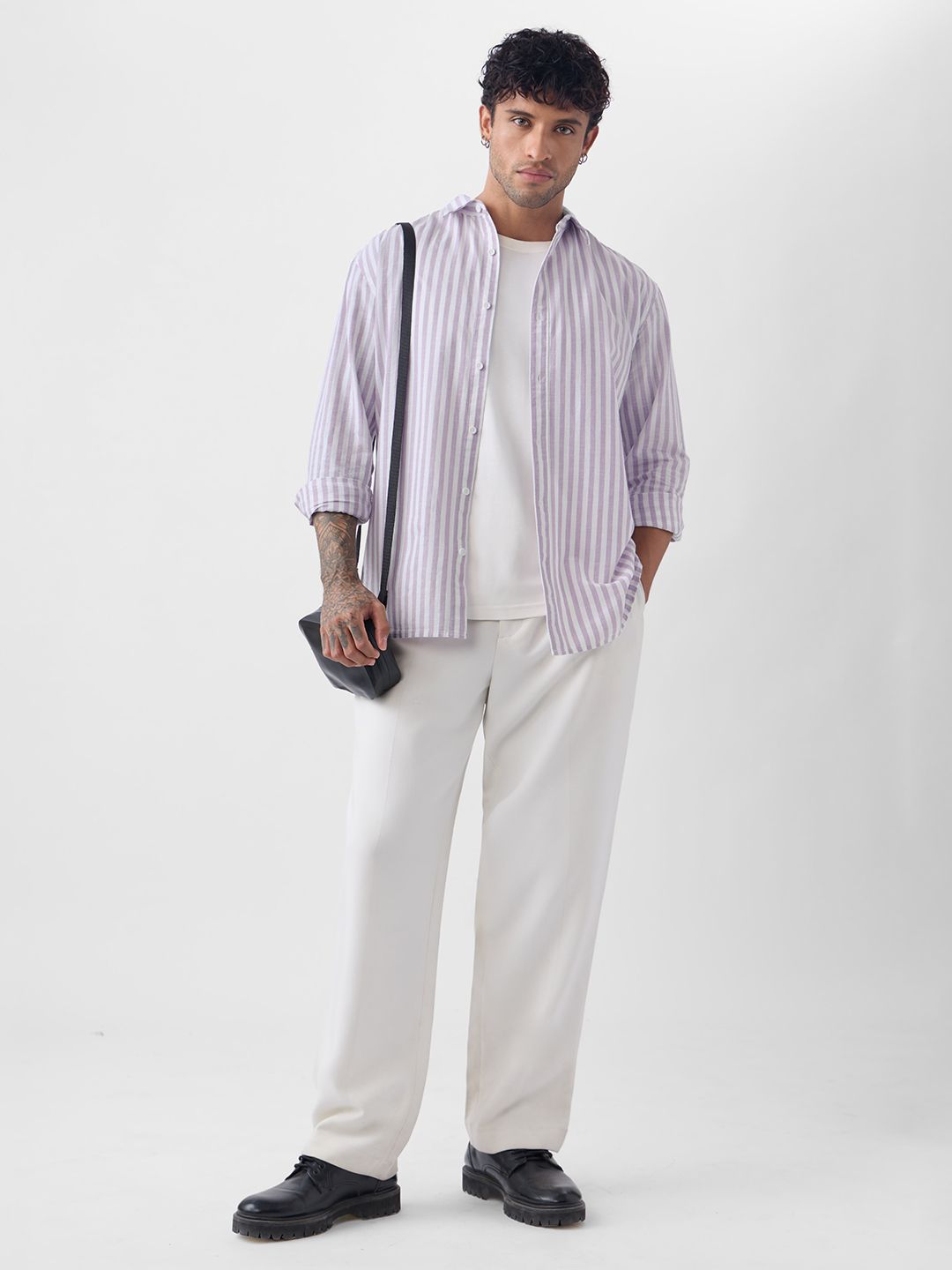 Cotton Linen Stripes: Moonlit Cotton Linen Shirts