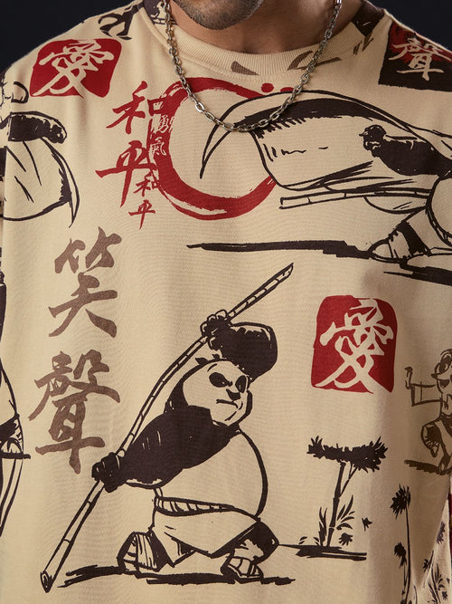 Kung Fu Panda: Sketchy Panda Oversized T-Shirts