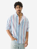 Stripes: Blue, Red Men Relaxed Shirts