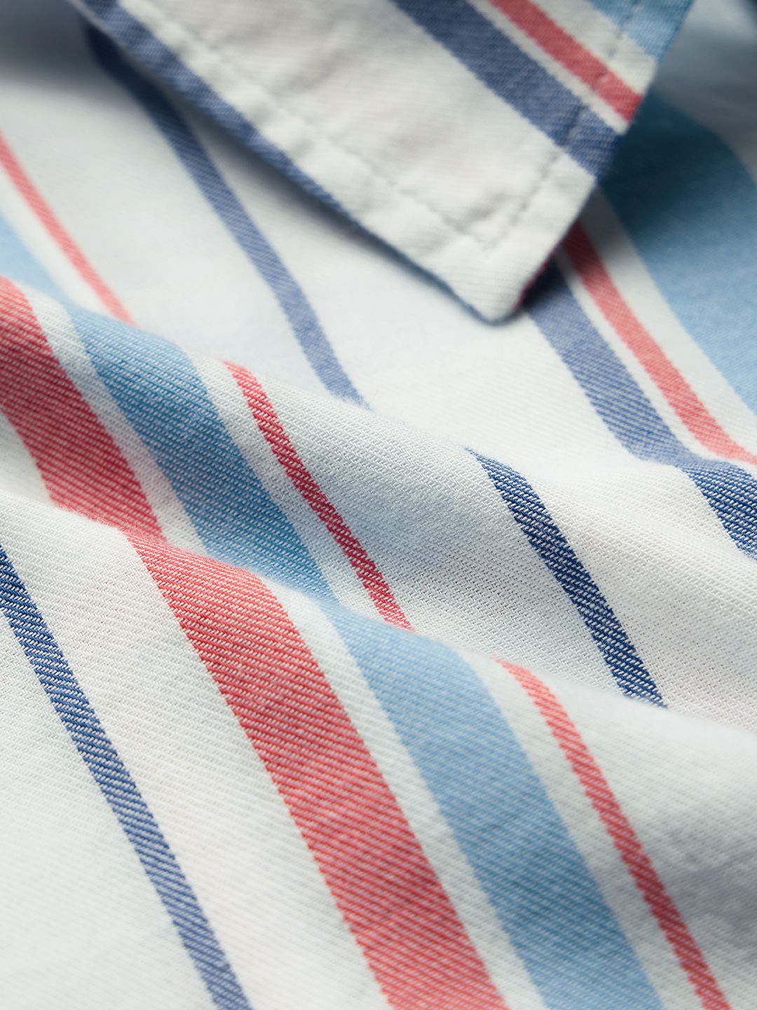 Stripes: Blue, Red Men Relaxed Shirts