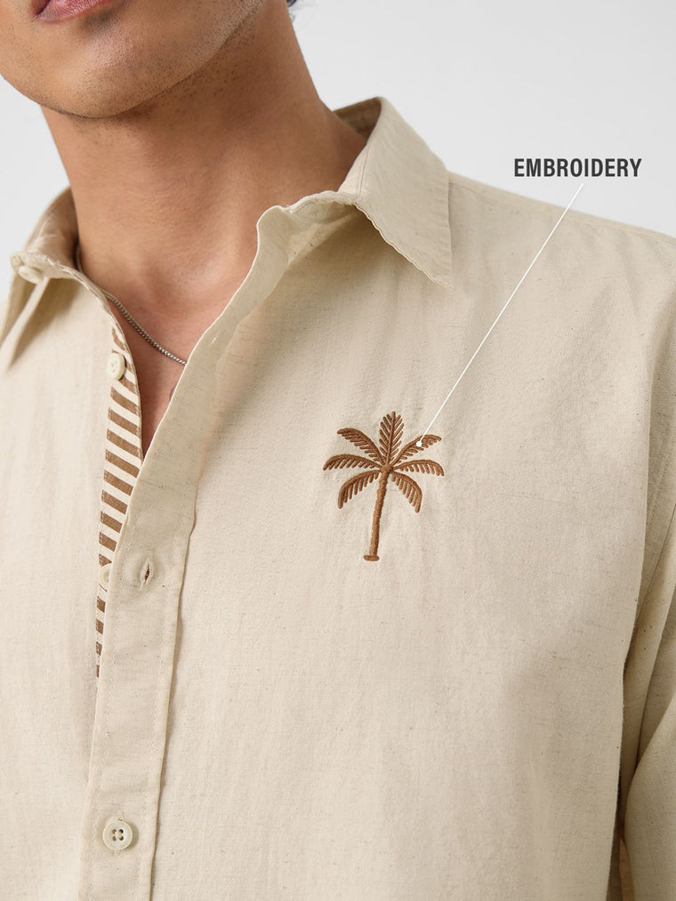 Cotton Linen: Desert Dusk Cotton Linen Shirts
