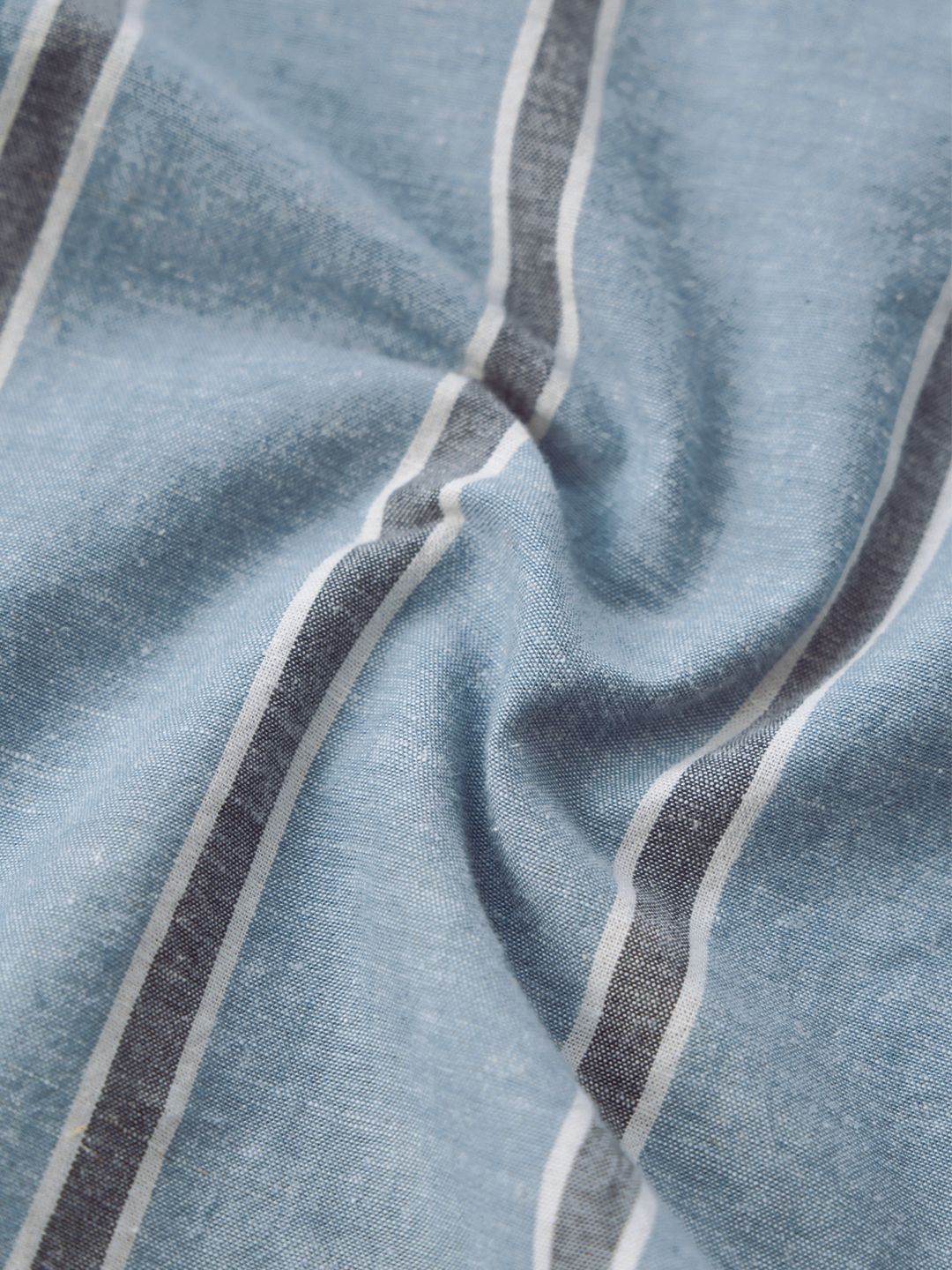 Cotton Linen Stripes: Lagoon Cotton Linen Shirts