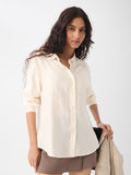 Textured Shirt: Almond Women Relaxed Shirts