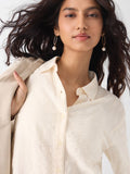 Textured Shirt: Almond Women Relaxed Shirts