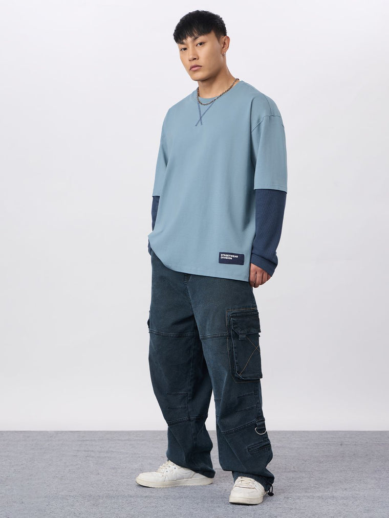 Layered T-shirt: The Blues Oversized Full Sleeve T-Shirts
