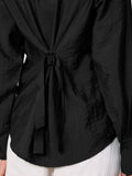 Back Tie Up Shirt: Black Women Oversized Shirts