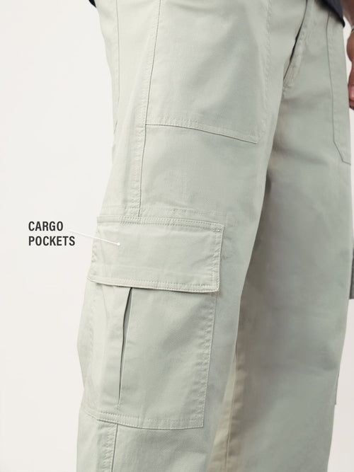 Cargo Pants: Feather Grey Men Cargo Pants