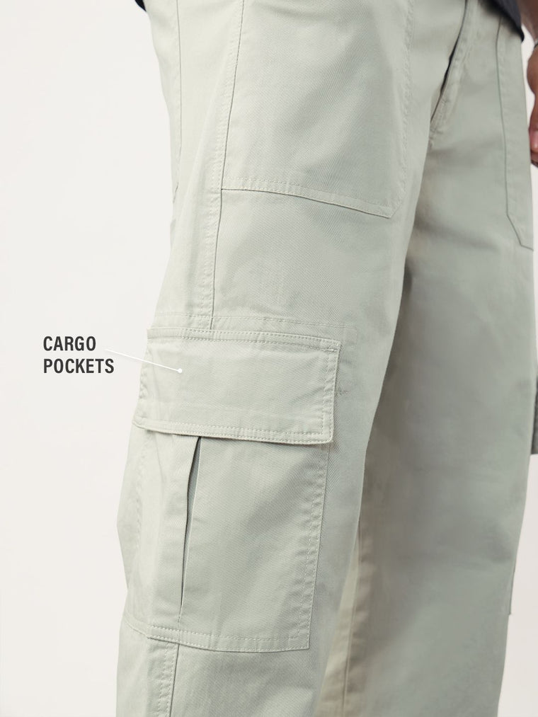 Cargo Pants: Feather Grey Men Cargo Pants