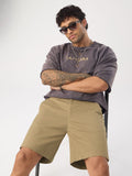 Bermuda Shorts: Camel Brown Men Bermuda Shorts